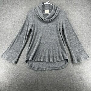 Maeve Anthropologie Sweater Women Size Small Gray Cowl Neck Bell Sleeve
